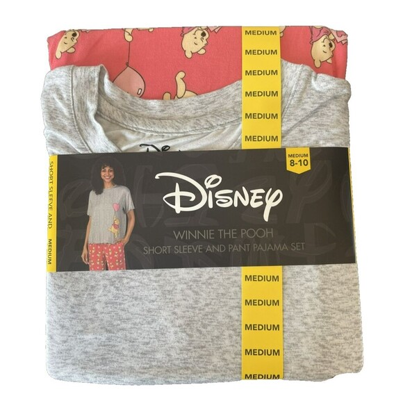 Winnie the Pooh womens M Super Soft Comfort Short Sleeve & Pant Pajama Set NEW - Picture 1 of 5